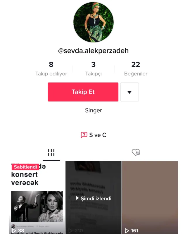 Sevda Ələkbərzadə TikTok səhifəsi açdı