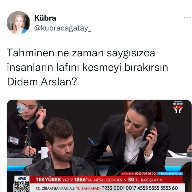 Didem efirdəki hərəkətlərinə görə tənqid olundu