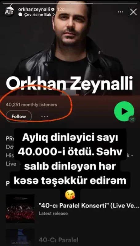 “Məni səhv salıb dinləyənlərə təşəkkür edirəm”