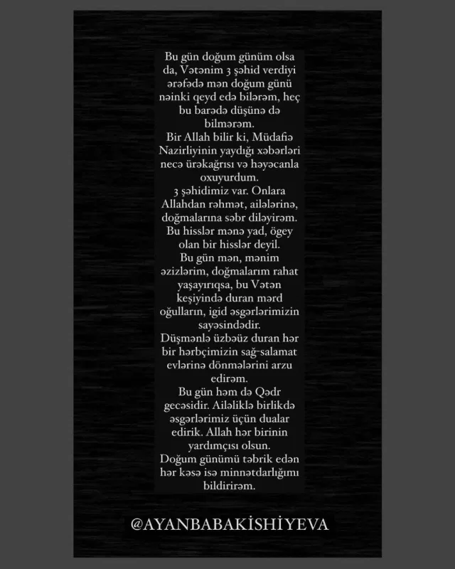 Ayan bu səbəbdən ad gününü təxirə saldı