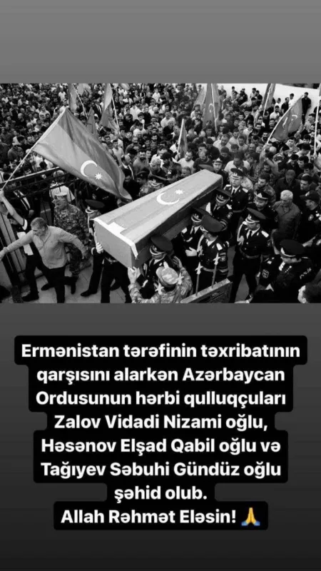 Aygün Kazımova şəhidlərimizi yad etdi