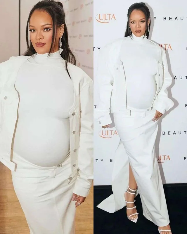 Rihannanın ağ rəngli hamiləlik “look”u