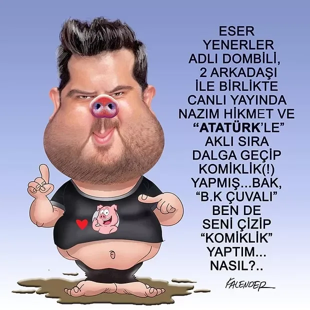 Eseri donuza bənzədən karikaturaçı cərimələndi