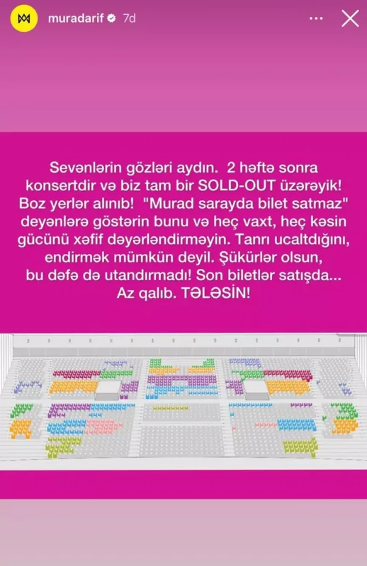 “Murad sarayda bilet satmaz” deyənlərə...