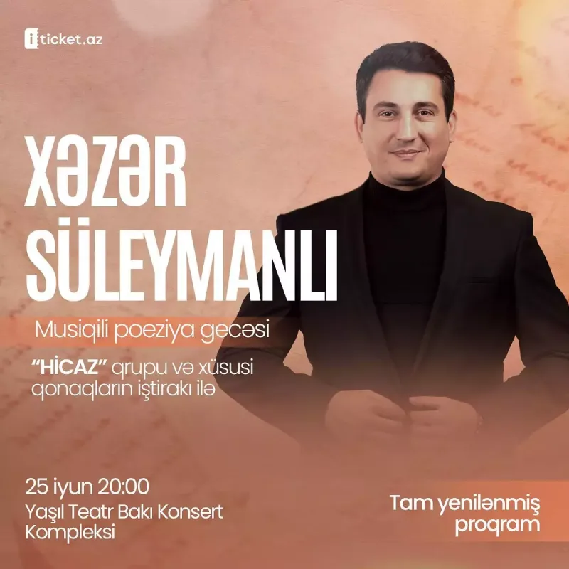 Xəzər Süleymanlının poeziya gecəsi keçiriləcək