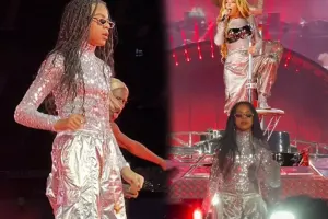 Qızı ilə səhnədə şou göstərdi