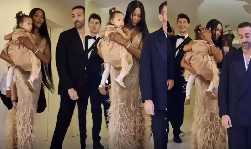 Naomi Kempbell qızının üzünü gizlədə bilmədi