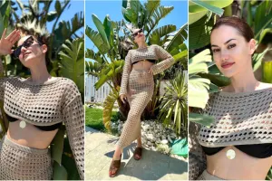 Hamiləlikdən sonra çimərlik tərzini nümayiş etdirdi