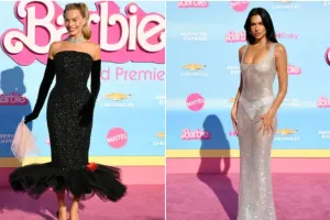 Margot Robbi retro, Dua Lipa transparan geyimdə