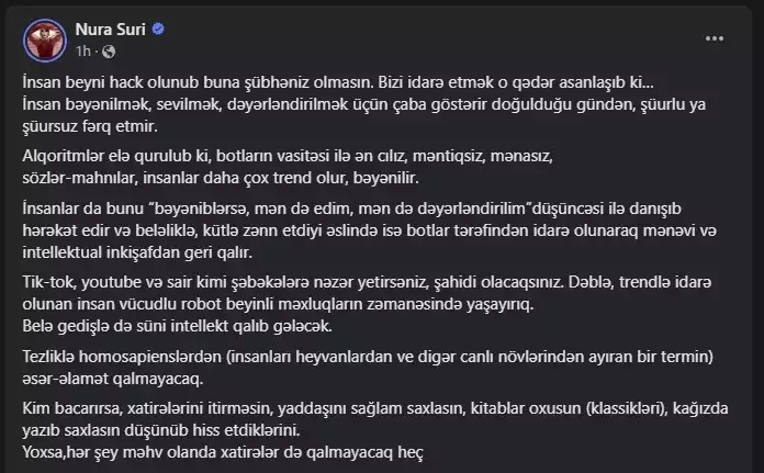 “Cılız, mənasız mahnılar, insanlar trend olur”