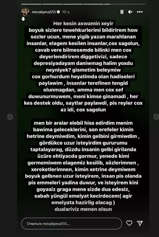 Bədəninin çürüdüyünü deyən model əməliyyat olunacaq