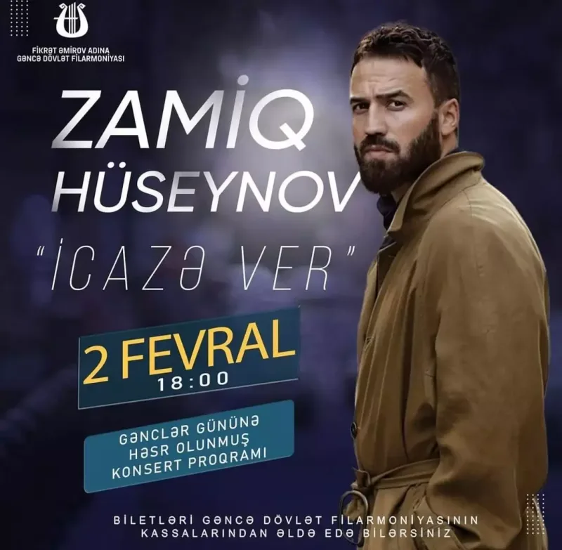 Zamiqin Gəncədə konserti olacaq