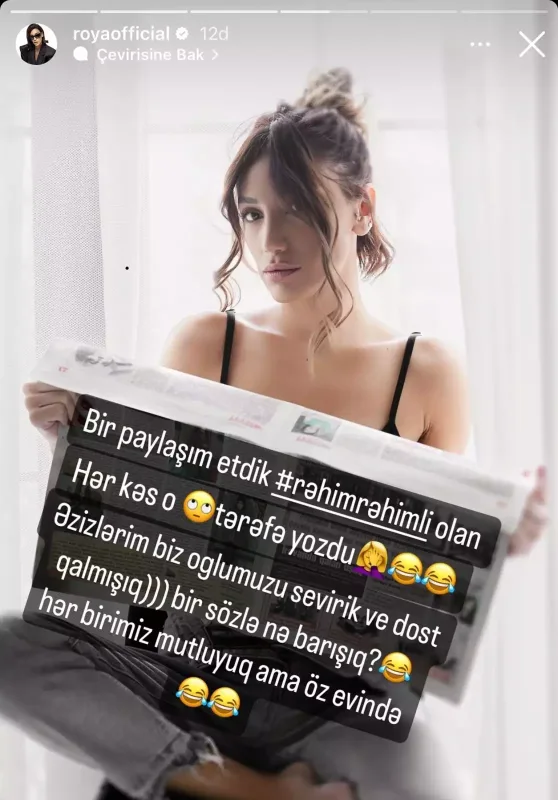 Röya Ayxandan barışıq iddialarına cavab