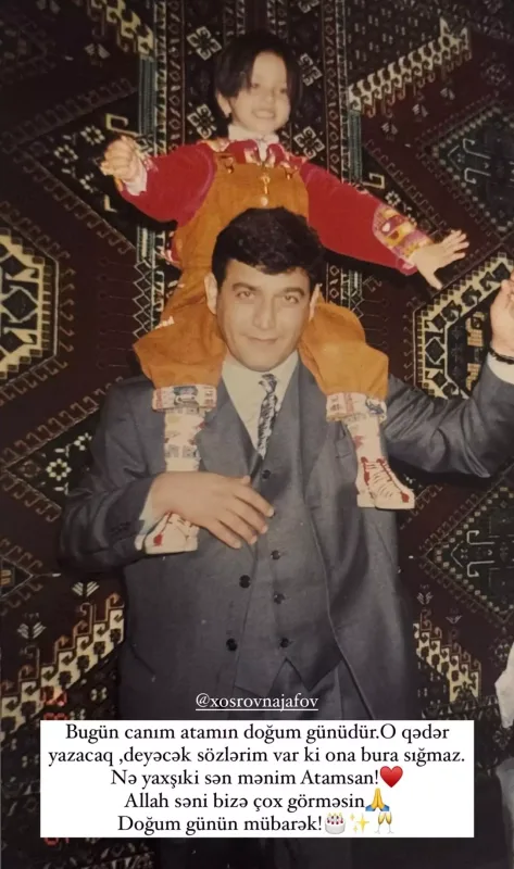 Mələkxanımın qızı atası ilə fotolarını paylaşdı
