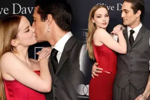 Kameralara öpüşərək poza verdilər