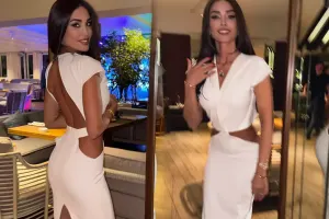 Pərvin sükutu dekolteli libası ilə pozdu