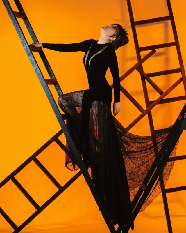 Lalə Məmmədovadan nərdivanda fotolar