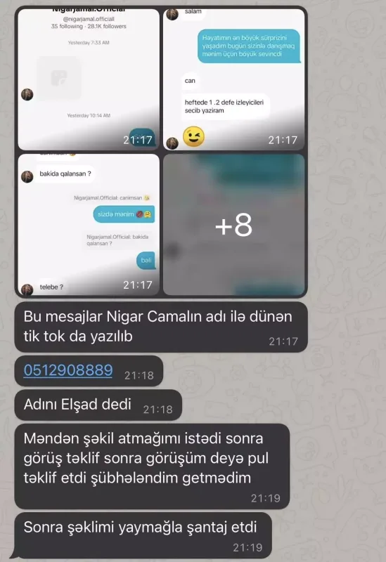Nigarın adıyla fanatlarını şantaj etdilər