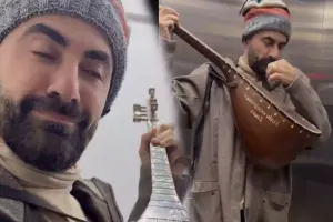 Zaurdan liftdə saz ifası