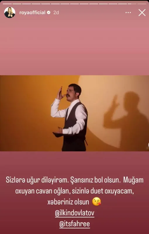 Röya Ayxandan İlkinə duet təklifi