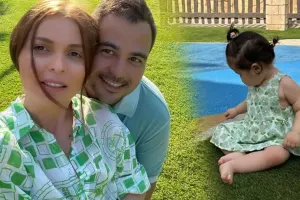 Sevda həyat yoldaşı və qızı ilə istirahətdə