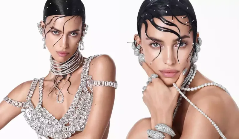 İrina kristallardan bikini geyindi