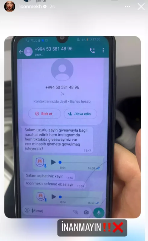 Mehinin adından dələduzluq