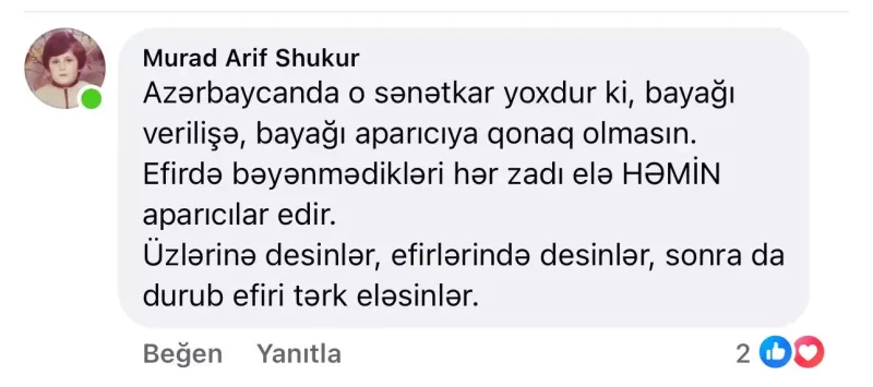 “Üzlərinə deyin, sonra da efiri tərk edin”