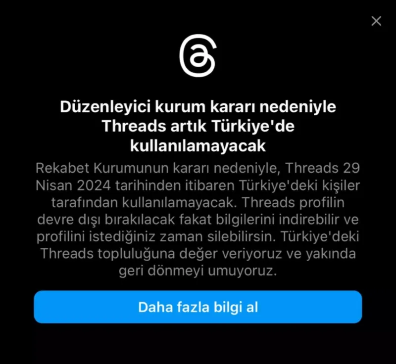 “Threads” bu ölkədə bağlanır