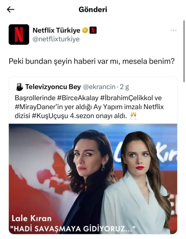 “Netflix” hesabından saxta xəbərə maraqlı cavab