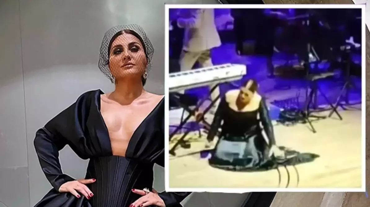 Sibel Can konsertində yıxıldı