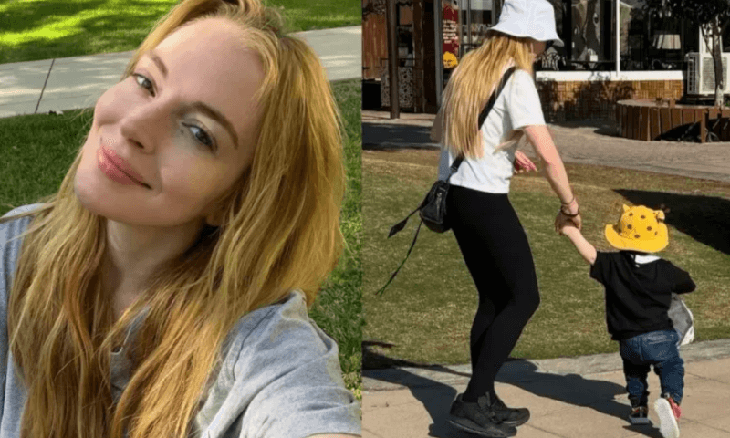 Lindsi Lohan ilk dəfə oğlunun şəkillərini yayımladı